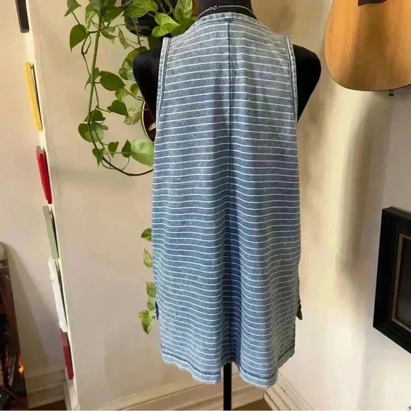 Rag & Bone Denim Striped Tank - Size Medium - Picture 3 of 9